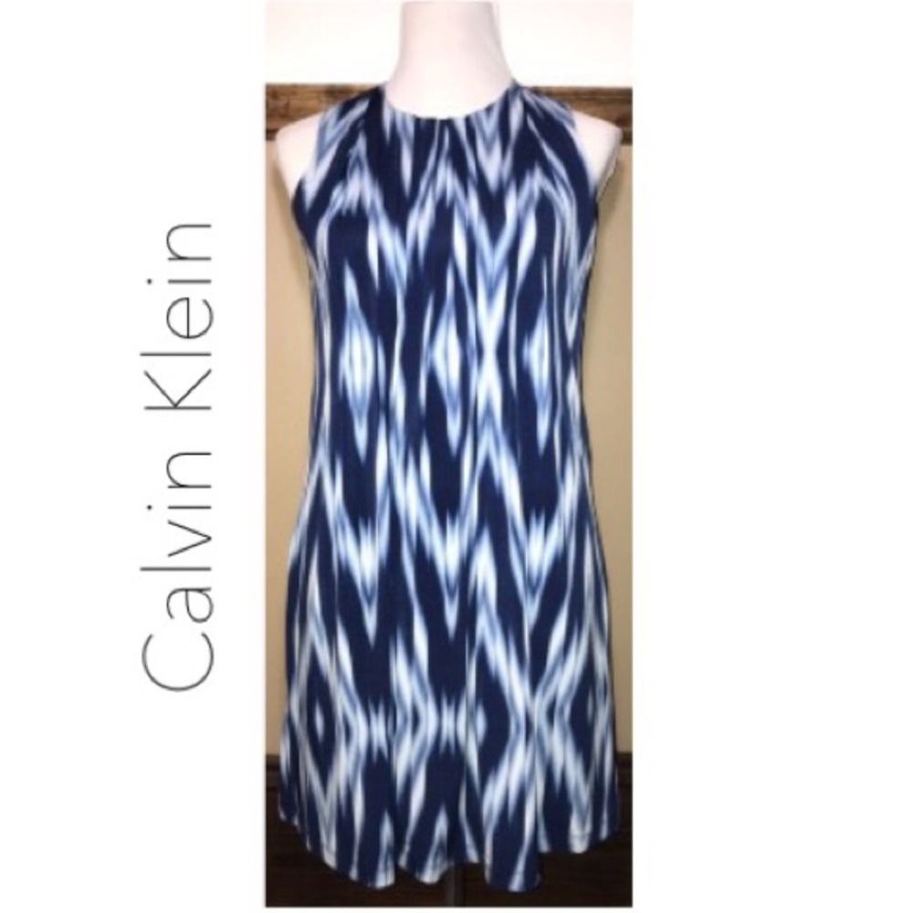 🔴4🌀$25 Calvin Klein Sleevless Dress Size 2 blue